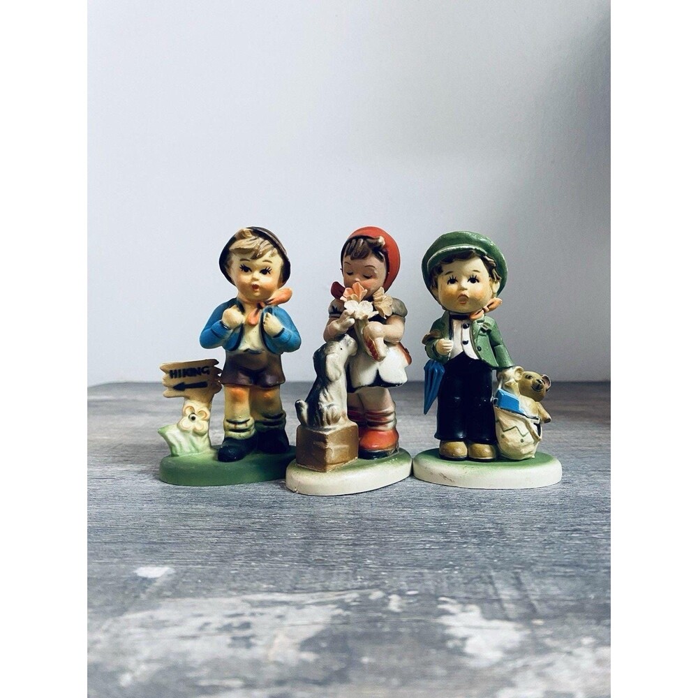Vintage Boy and Girl Figurines Set Collectible Children Statues Retro Home Decor